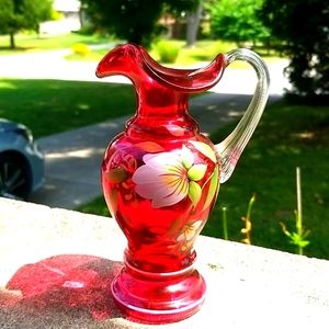 RARE RARE Fenton Handpainted Pitcher